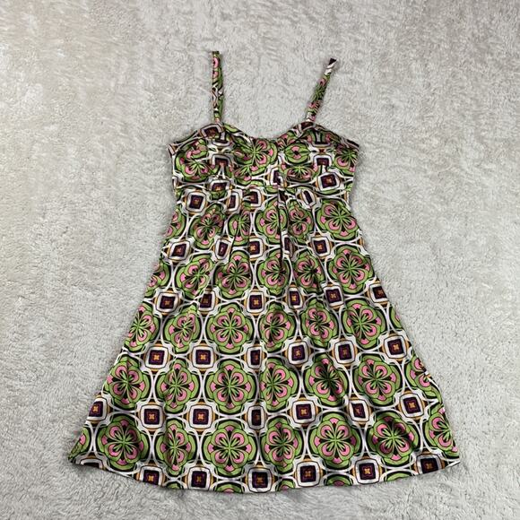 Ye-Ye pink and green patterned dress, small - Picture 1 of 9